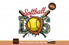 Camouflage Softball Design Sublimation Png Product Image 1