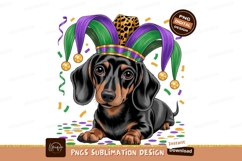 Dachshund Mardi Gras Sublimation Png Product Image 1