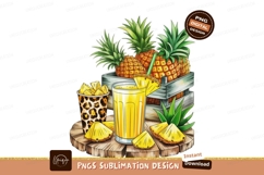 Watercolor Pineapple Juice Still Life Product Image 1