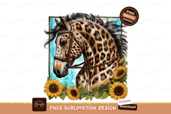 Leopard Print Horse Sunflowers Frame Product Image 1