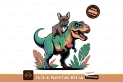 Dog Riding Dinosaur Sublimation Png Product Image 1