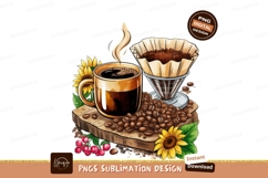 Watercolor Coffee Arrangement Sublimation Png Product Image 1