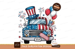 Patriotic Truck Fourth Of July Product Image 1