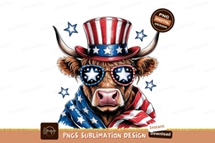 Patriotic Cow With American Flag Product Image 1