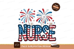 Patriotic Nurse Sublimation Png Design Product Image 1