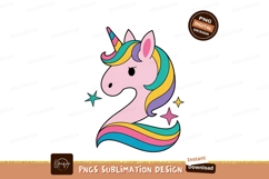 Cartoon Unicorn With Stars Vector Product Image 1