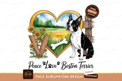 Boston Terrier Peace Love Design Product Image 1