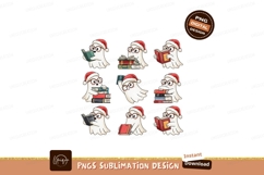 Christmas Ghost Reading Books Clipart Product Image 1