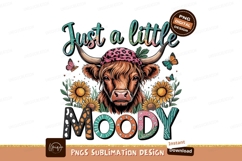 Moody Highland Cow Sublimation Png Product Image 1