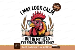 Funny Chicken Illustration Sublimation Png Product Image 1