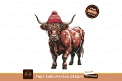 Highland Cow Winter Hat Design Product Image 1