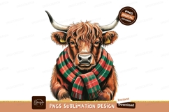 Highland Cow With Scarf Art Product Image 1