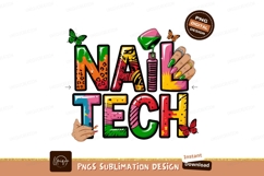 Colorful Nail Tech Sublimation Png Product Image 1