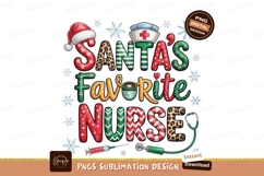 Santas Favorite Nurse Sublimation Png Product Image 1