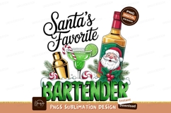 Santa Favorite Bartender Sublimation Png Product Image 1