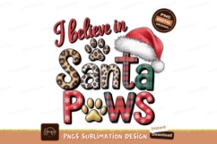 Santa Paws Christmas Sublimation Png Design Product Image 1