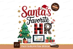 Santas Favorite Hr Sublimation Png Design Product Image 1