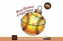 Softball Christmas Ornament Holiday Sublimation Png Vector Product Image 1