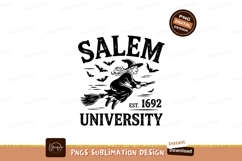 Salem University Witch Flying Sublimation Png Product Image 1