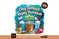 Happy Hanukkah Holiday Beverages And Symbols Product Image 1