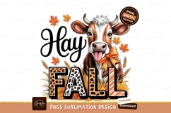 Autumn Cow Hay Fall Sublimation Png Product Image 1