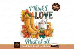 Autumn Boots Hot Chocolate Sublimation Png Image Product Image 1