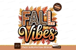 Fall Vibes Design With Pumpkins And Leaves Product Image 1