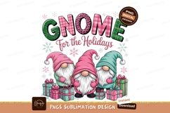 Holiday Gnomes With Gifts Sublimation Png Product Image 1