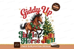 Christmas Horse Holiday Design Sublimation Png Product Image 1
