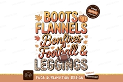 Boots Flannels Bonfires Football Leggings Sublimation Png Product Image 1