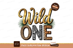 Wild One Animals Birthday Sublimation Png Product Image 1