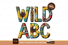 Wild Abc Letters Sunflower Animal Print Design Product Image 1