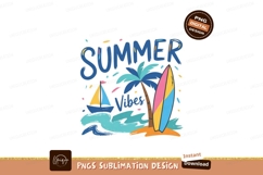 Summer Vibes Beach Vacation Sublimation Png Design Product Image 1