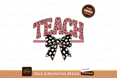 Teach Graphic With Bow For Sublimation Png Product Image 1