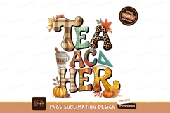 Autumn Teacher Design With Pumpkins Sublimation Png Product Image 1