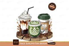 Coffee Drinks Art Sublimation Png Image Product Image 1