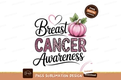 Breast Cancer Awareness Pink Pumpkin Sublimation Png Product Image 1