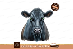 Artistic Black Angus Cow Illustration Isolated Product Image 1