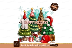 Baseball Holiday Trees Png Sublimation Product Image 1