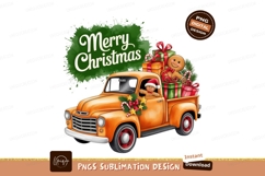 Christmas Truck Gingerbread Presents Sublimation Png Product Image 1