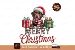Christmas Labrador Sublimation Dog Png Art Product Image 1