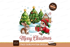 Christmas Bunny Delivering Holiday Gift Product Image 1
