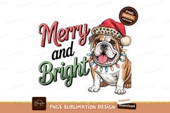 Christmas Bulldog Sublimation Png Design Product Image 1
