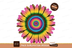 Psychedelic Sunflower Sublimation With Leopard Print Product Image 1