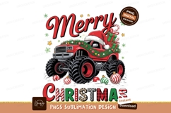 Christmas Monster Truck Festive Illustration Product Image 1