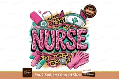 Stylish Nurse Pattern Sublimation Png Product Image 1