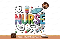 Colorful Nurse Medical Artwork Sublimation Png Product Image 1