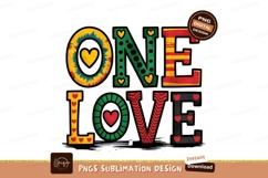 One Love Colorful Graphic Sublimation Png Product Image 1