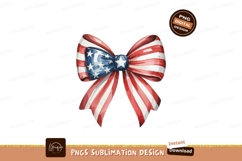 American Flag Bow Sublimation Png Product Image 1