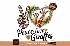Giraffes Love Peace Sublimation Design Product Image 1
